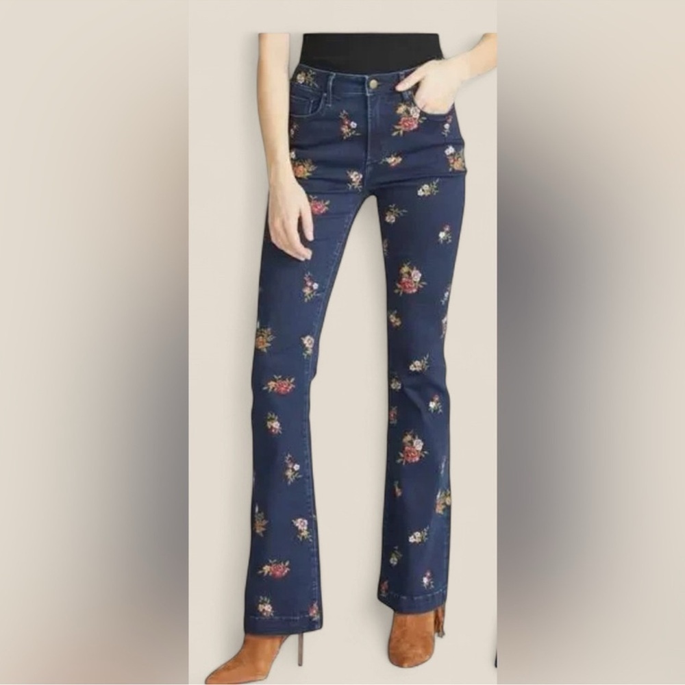 Driftwood Free People Wyatt Embroidered Flare Jeans 32